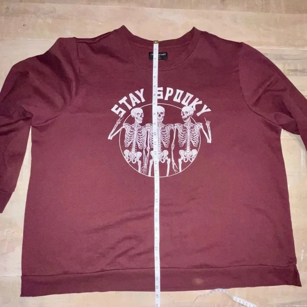 LANE BRYANT “Stay Spooky” Crewneck Sweater - Size 18/20 Maroon - Picture 10 of 10